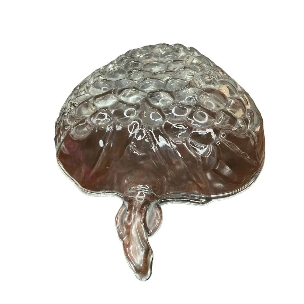 Vintage Glass Grape Shaped‎ Clear Glass Large Fruit Serving Bowl Embossed